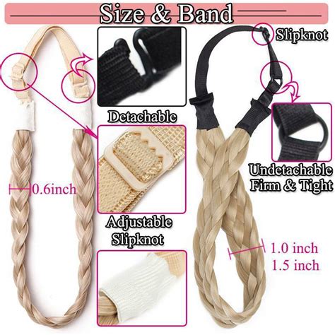 Brown Plaited Hair Band Braid Headband Real As Human Hairpieces Hair