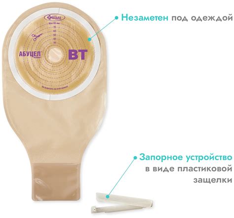 Калоприемник однокомпонентный Абуцел-ВТ дренируемый, непрозрачный ...