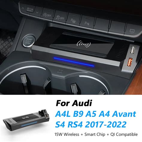 15w Painel Do Carregador Do Carro Sem Fio Para Audi A4 A4l B9 A5 S4 Rs4