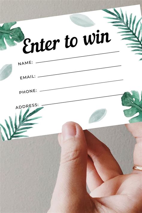 Printable Enter To Win Template Word