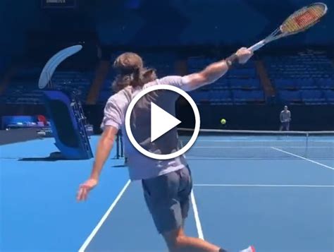 UNITED CUP. Stefanos Tsitsipas training with his father in Perth before ...