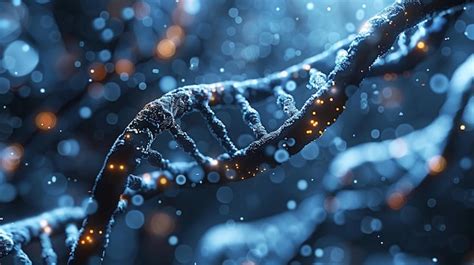 Premium Photo Blue Glowing Double Helix Representing DNA