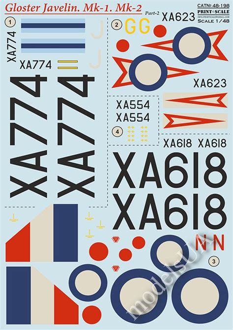 ModelsUA DECALS 1 48 Gloster Javelin Mk 1 Mk 2 Part 2 1 48 PRINT