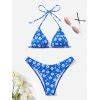 Emmiol Free Shipping Allover Floral Halter Bikini Set Blue M In Bikini Sets Online Store