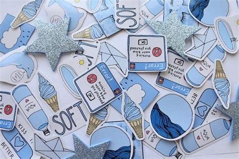 Blue Aesthetic Stickers Aesthetic Stickers Blue Aesthetic Cute Stickers