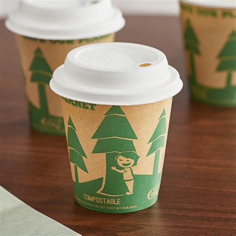 EcoChoice Oz Kraft Tree Print Hot Cup And Sugarcane Lid Pack