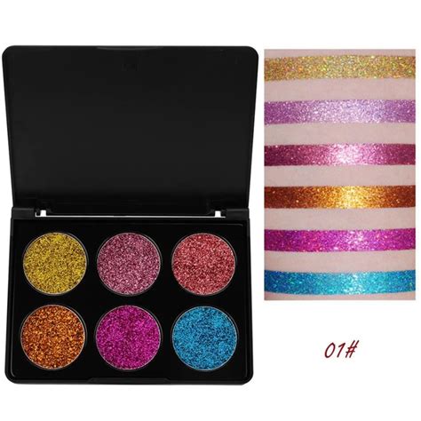 6 Colors Metallic Shimmer Glitter Eye Shadow Powder Palette Matte