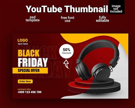 Premium Psd Headphone Product Sale Youtube Thumbnail Banner Template