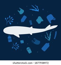 Ocean Plastic Pollution Sharks Habitat Stock Vector (Royalty Free ...