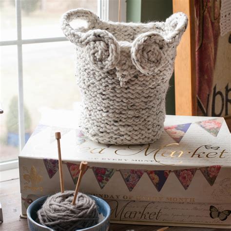 Loom Knit Owl Basket Pattern Yarn Basket Catch All Basket Container