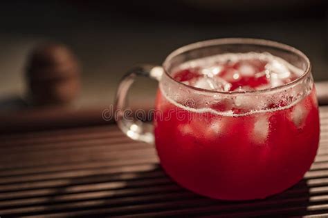 Red Bayberry Juice Stock Photo Image Of Cubes Bossies