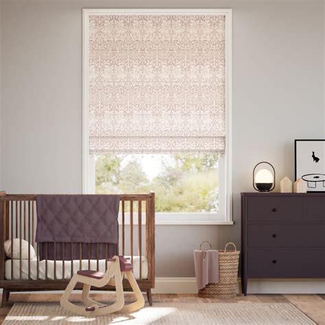 William Morris Brother Rabbit Soft Pink Chalk Trimmed Roman Blind