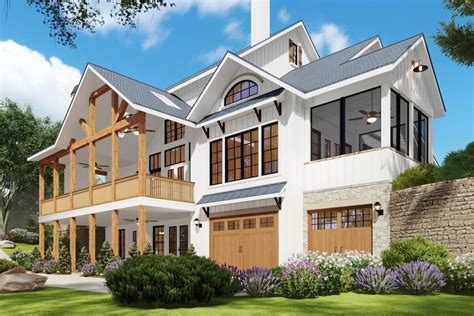 2 Story Modern Farmhouse Plan With Two Master Suites And Optional Lower