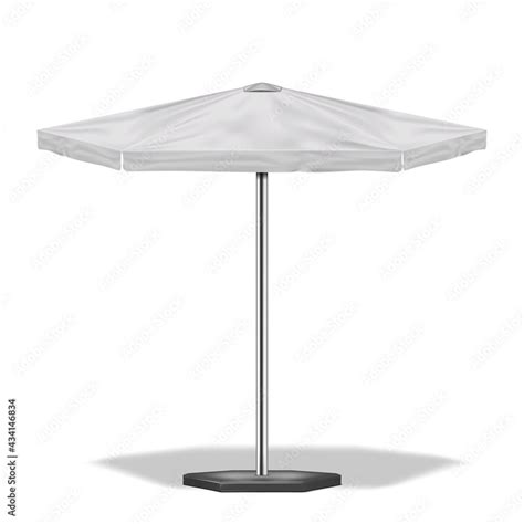 White Hexagonal Patio Umbrella Realistic Vector Mockup Outdoor Garden Parasol Mock Up