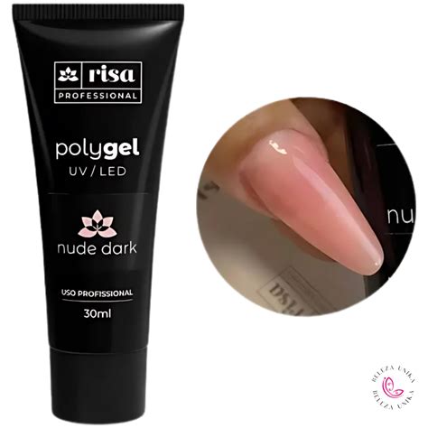 PolyGel Risa Cor Nude Dark 30ml Beleza Unika
