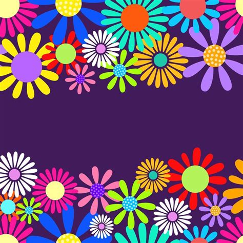 Sixties Daisy Flower Power Border 7510363 Vector Art at Vecteezy