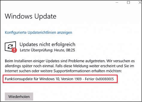 Den Fehlercode 0x80080005 beim Windows Update beheben 5 Lösungen EaseUS