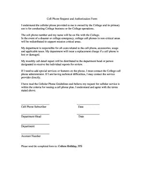 Cell Phone Authorization Form Fill Online Printable Fillable Blank