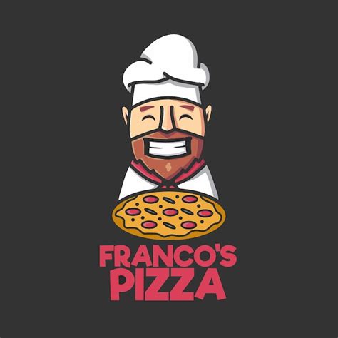 Logotipo De Mascota De Dibujos Animados De Pizza Vector Premium