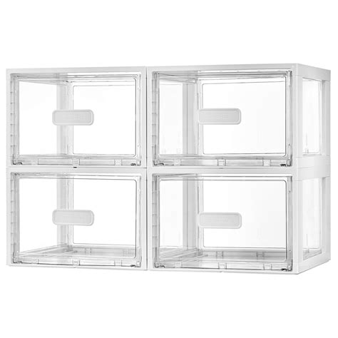 pack qt white stackable storage drawerseasily assemble acrylic