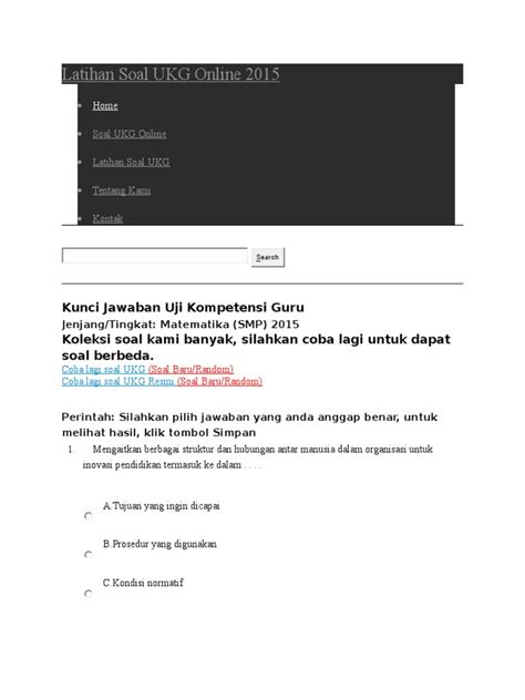 PDF Latihan Soal UKG Online 2015 DOKUMEN TIPS