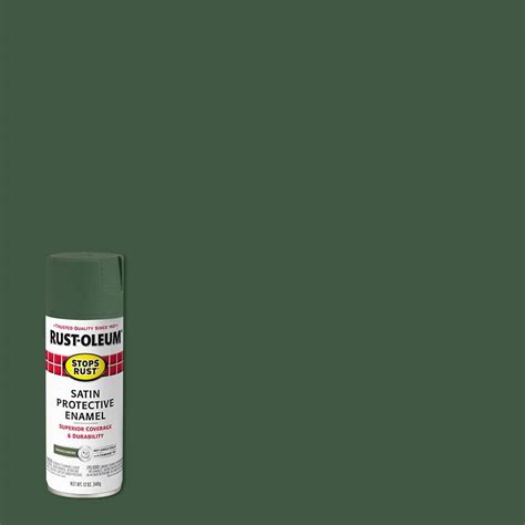 Rust Oleum Stops Rust 12 Oz Protective Enamel Satin Spruce Green Spray Paint 6 Pack 7737830