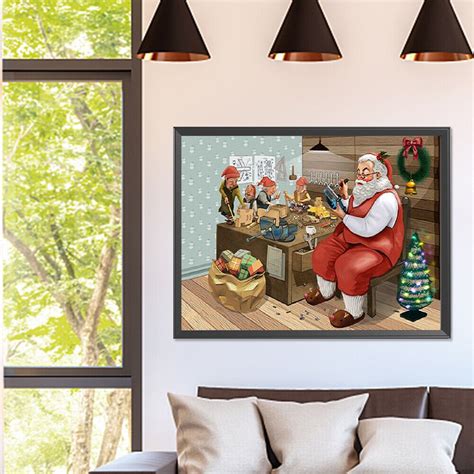 5D DIY Full Square Drill Diamond Painting Santa Kit Home Decor Art