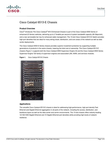 Cisco Catalyst 6513 E Chassis Product Overview Pdf Ethernet Data