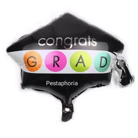 Jual Balon Foil Wisuda Graduation Congrats Grad Toga Size 62 Cm