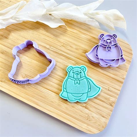 Super Bear Dad Cookie Cutter Embosser Set Bake My Design