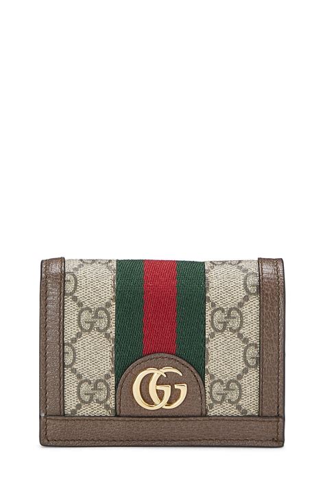 Gucci Original Gg Supreme Web Ophidia Card Case Beige Editorialist