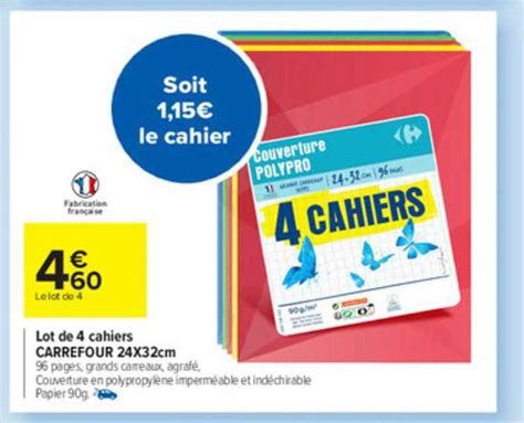 Promo Lot De Cahiers Carrefour X Cm Chez Carrefour Icatalogue Fr