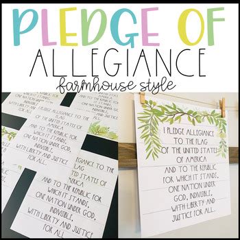 Farmhouse Classroom Decor- Pledge of Allegiance Posters by Magic of ...