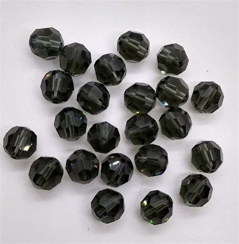 Or Pc Swarovski Crystal Morion Faceted Round Beads Art Etsy