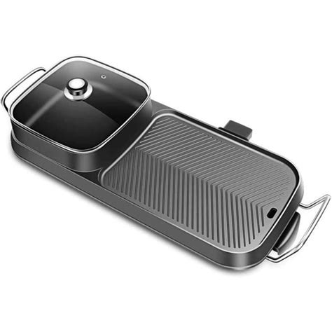 Hot Pot électrique et BBQ Grill Double Taste Desige Ménage sans fumée Plaque chauffante