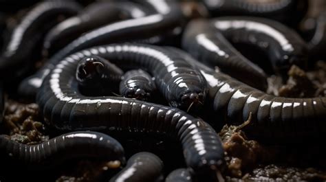 Worm Black Worms With Heads Resting On Dirt Backgrounds | JPG Free Download - Pikbest