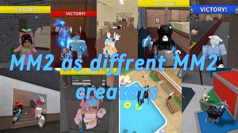 Mm2 As Diffrent Mm2 Creators Roblox Murder Mystery 2 Youtube