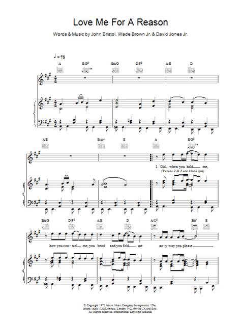 Boyzone - Love Me For A Reason sheet music