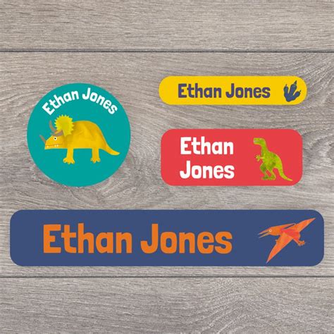 Dinosaur stick on name labels | Stick on name labels | Stickerscape | UK