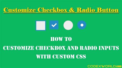 Customize Checkbox And Radio Inputs With Css Youtube