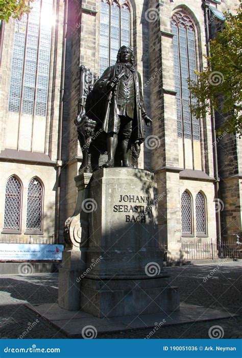 Statue of Johann Sebastian Bach at the Thomaskirche, St. Thomas Church ...