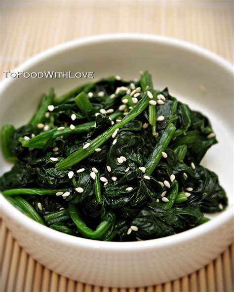 To Food With Love Sigumchi Namul Korean Spinach Salad