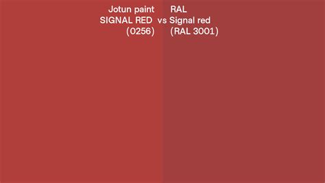 Jotun Paint SIGNAL RED 0256 Vs RAL Signal Red RAL 3001 Side By Side