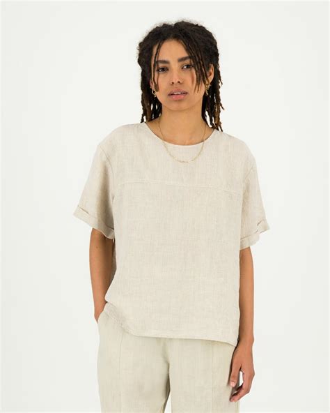 Womens Margo Linen Popover Shirt Old Khaki