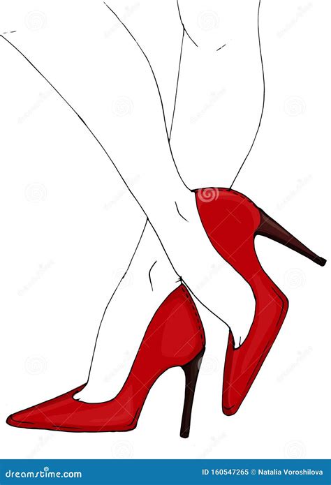 Pretty Female Legs In Red High Heels Stock Illustration Illustration