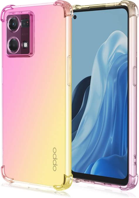 EDREES Funda Para OPPO Reno 7 4G Carcasa Degradado Silicona Suave