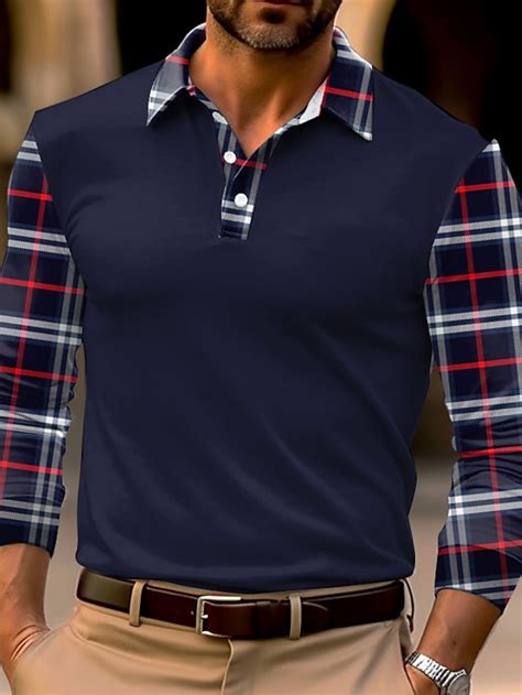 Plaid Entreprise Homme D Imprimer Polo De Golf Ext Rieur Casual