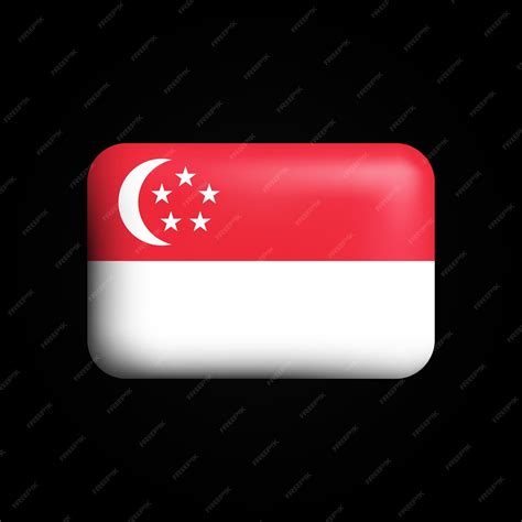 Bandeira De Singapura ícone 3d Bandeira Nacional De Singapura Vetor