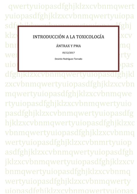 14 Introducción A La Toxicología Autor Desirée Rodríguez Torrado Pág