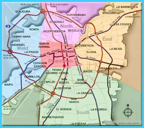 Map of Santiago - TravelsMaps.Com